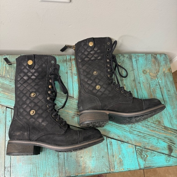 Steve Madden Dublyn Black Nubuck Foldover Boots Size 8 - Picture 9 of 11